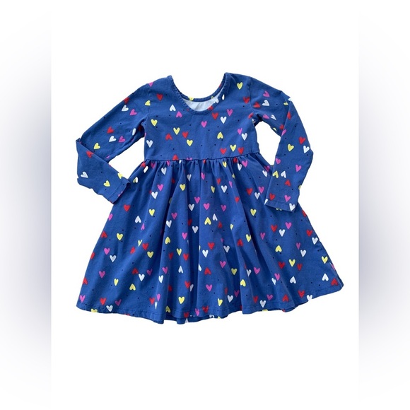 Hanna Andersson Size 120, 6-7, Heart Print Skater Dress - Picture 2 of 8